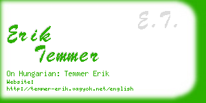 erik temmer business card